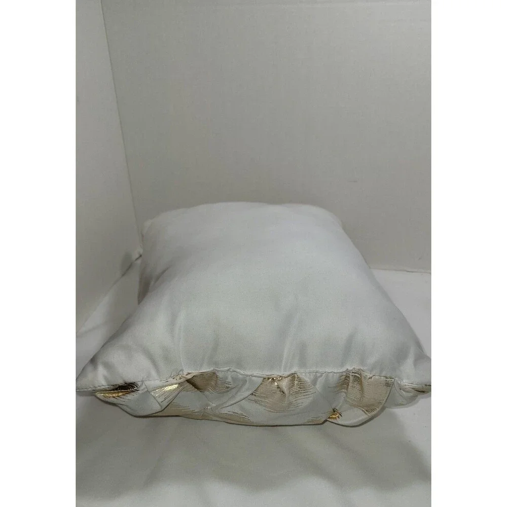 White Gold Brushed Throw Pillow Diamond Pattern Luxury Decorative Rectangle
